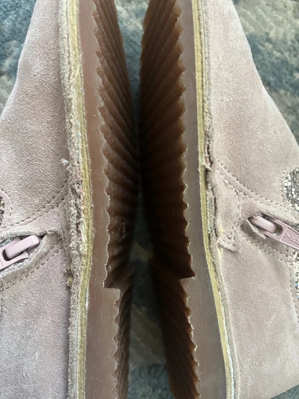 Pink Mini Boden beige faux-fur lined boot (girls) - Picture 4 of 6